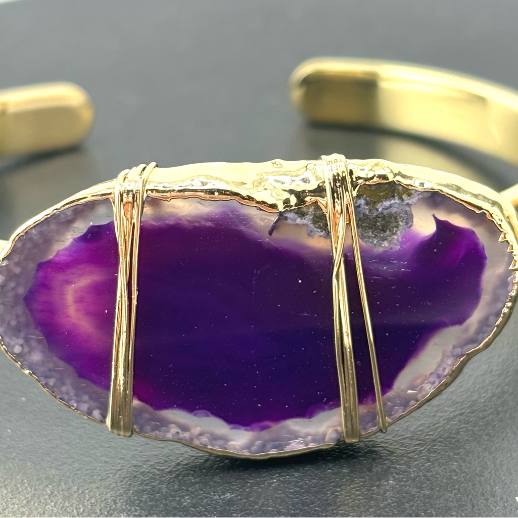 Agate Slab Cuff Bracelet 24$